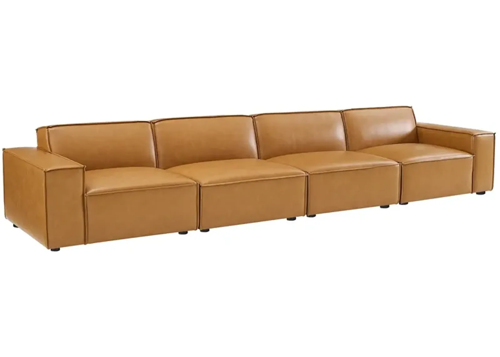 Restore Vegan Leather 4-Piece Sofa Brown EEI-4710-TAN