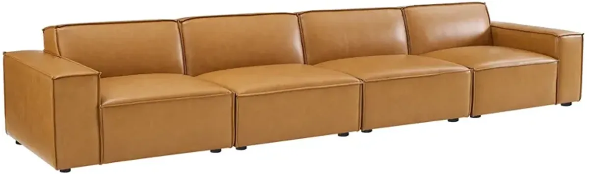 Restore Vegan Leather 4-Piece Sofa Brown EEI-4710-TAN