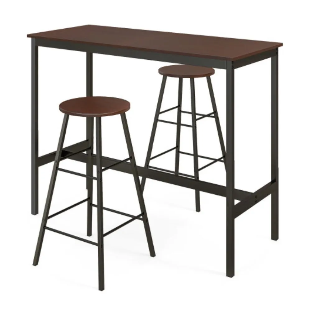 3 Piece Pub Table and Stools Kitchen Dining Set