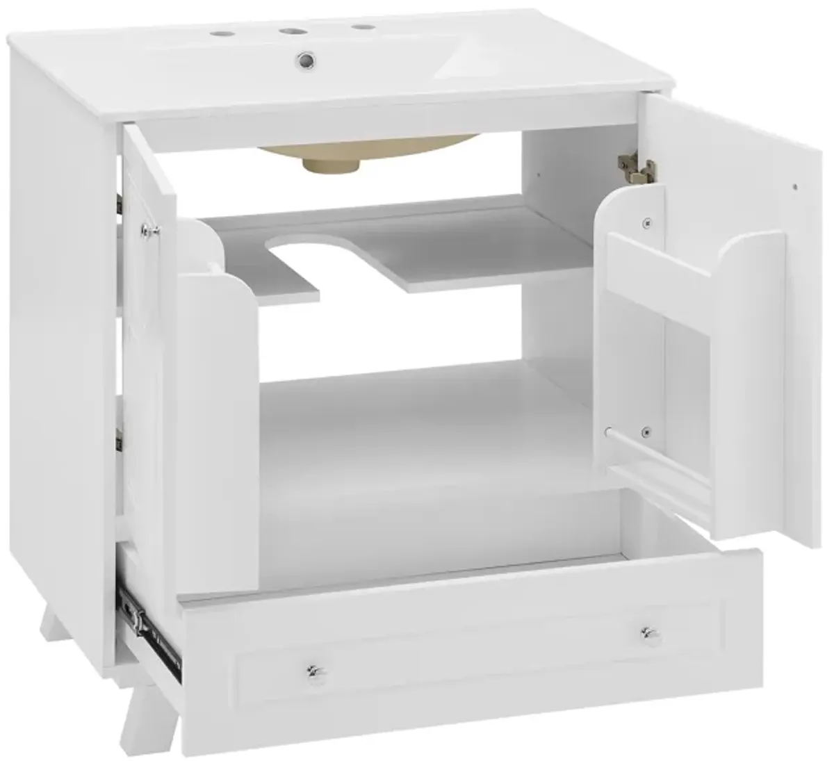 Gewnee Bathroom vanity, bulewhite, White