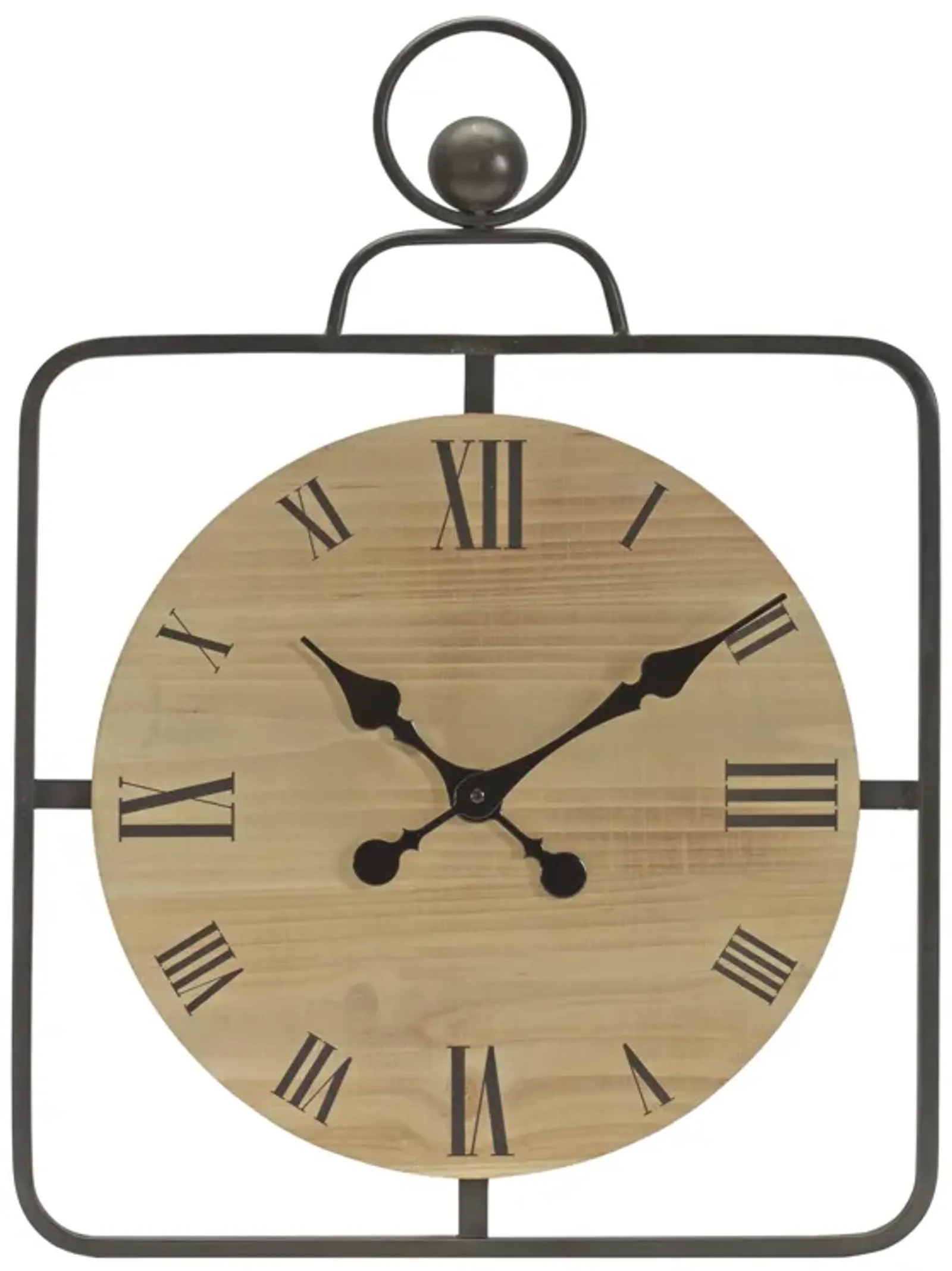 Hivvago Wall Clock 18"L x 24.5"H Iron/Wood