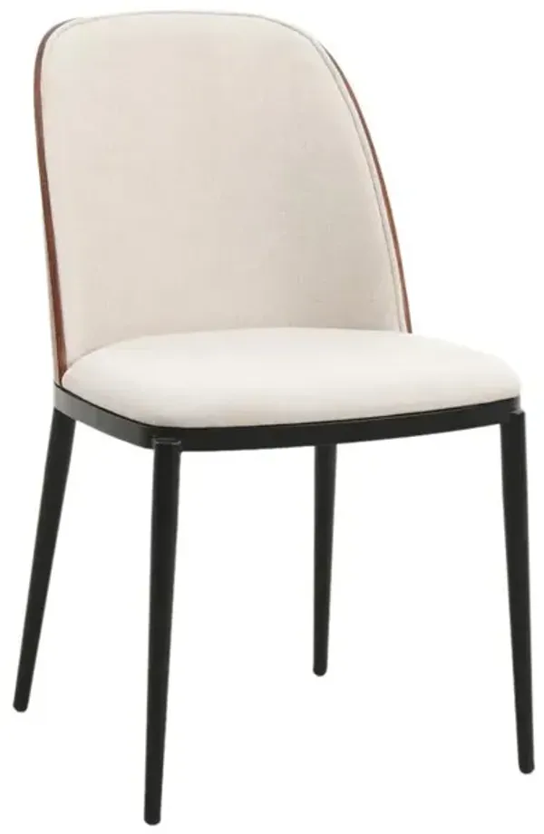 LeisureMod Dining Side Chair with Powder-Coated Steel Frame for Kitchen and Dining Room
