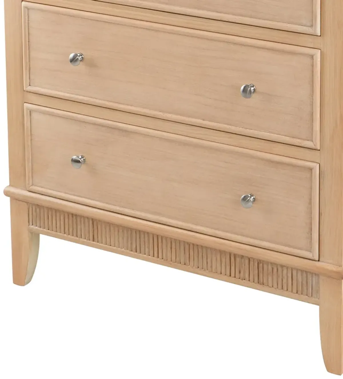 46 Inch Tall Dresser Chest, Pine Wood, 5 Drawers, Textured Natural Brown-Benzara