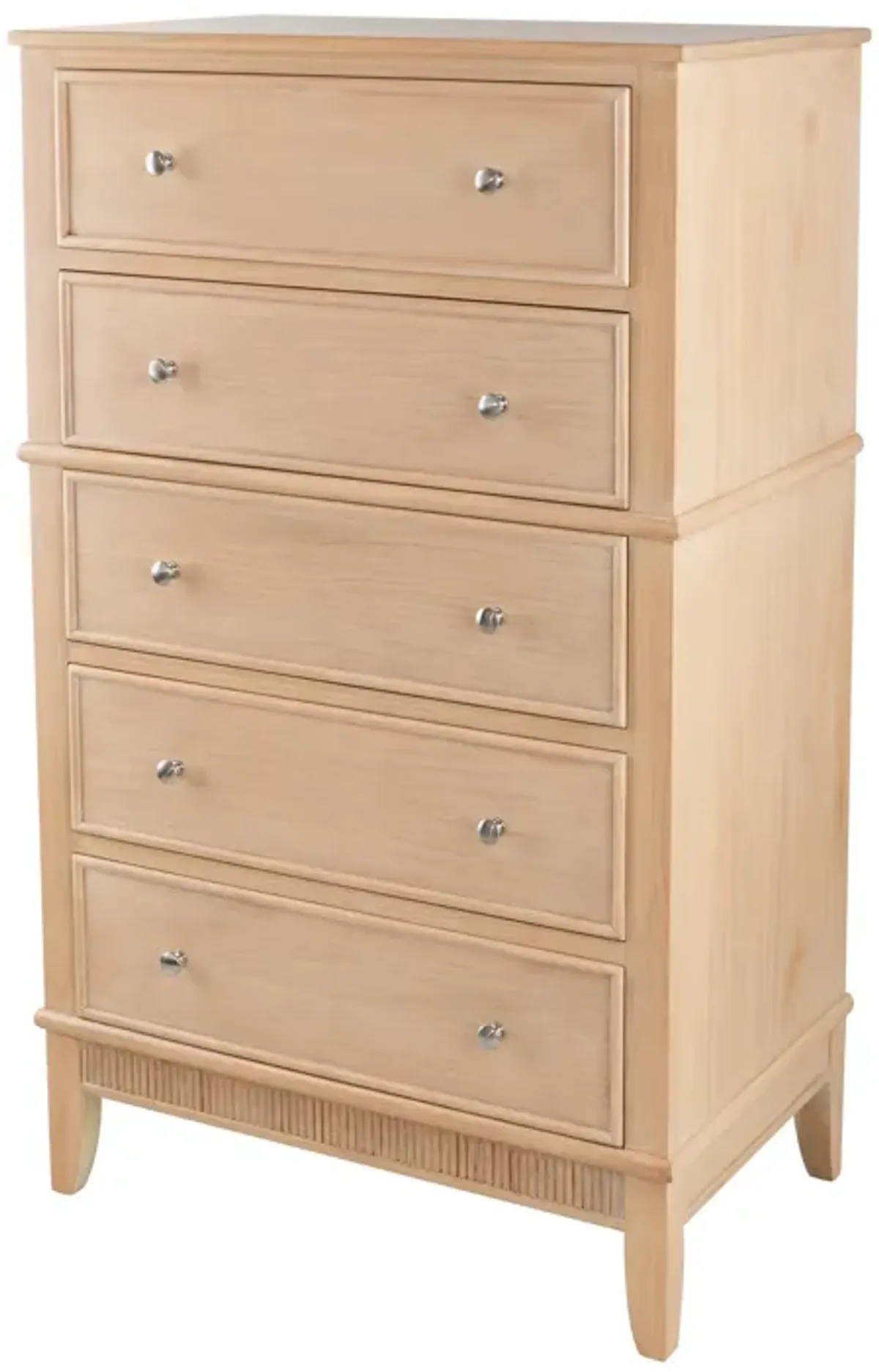 46 Inch Tall Dresser Chest, Pine Wood, 5 Drawers, Textured Natural Brown-Benzara