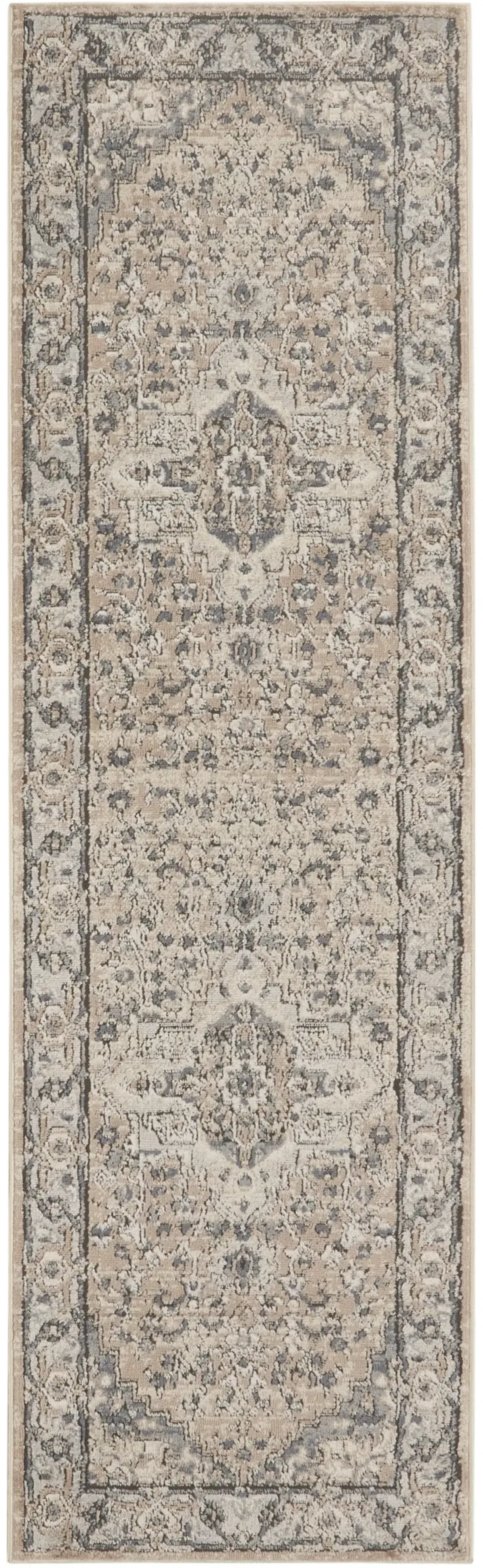 Quarry QUA05 Beige/Gray 2'2" x 7'6" Rug