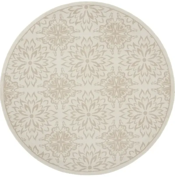 Jubilant JUB06 Ivory/Beige 5'3" x Round Rug