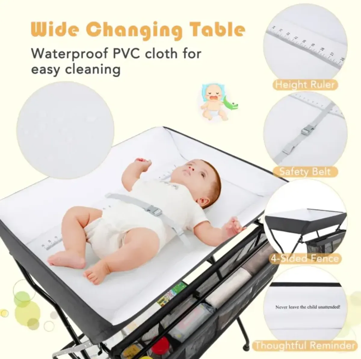 Hivvago Baby Storage Folding Diaper Changing Table