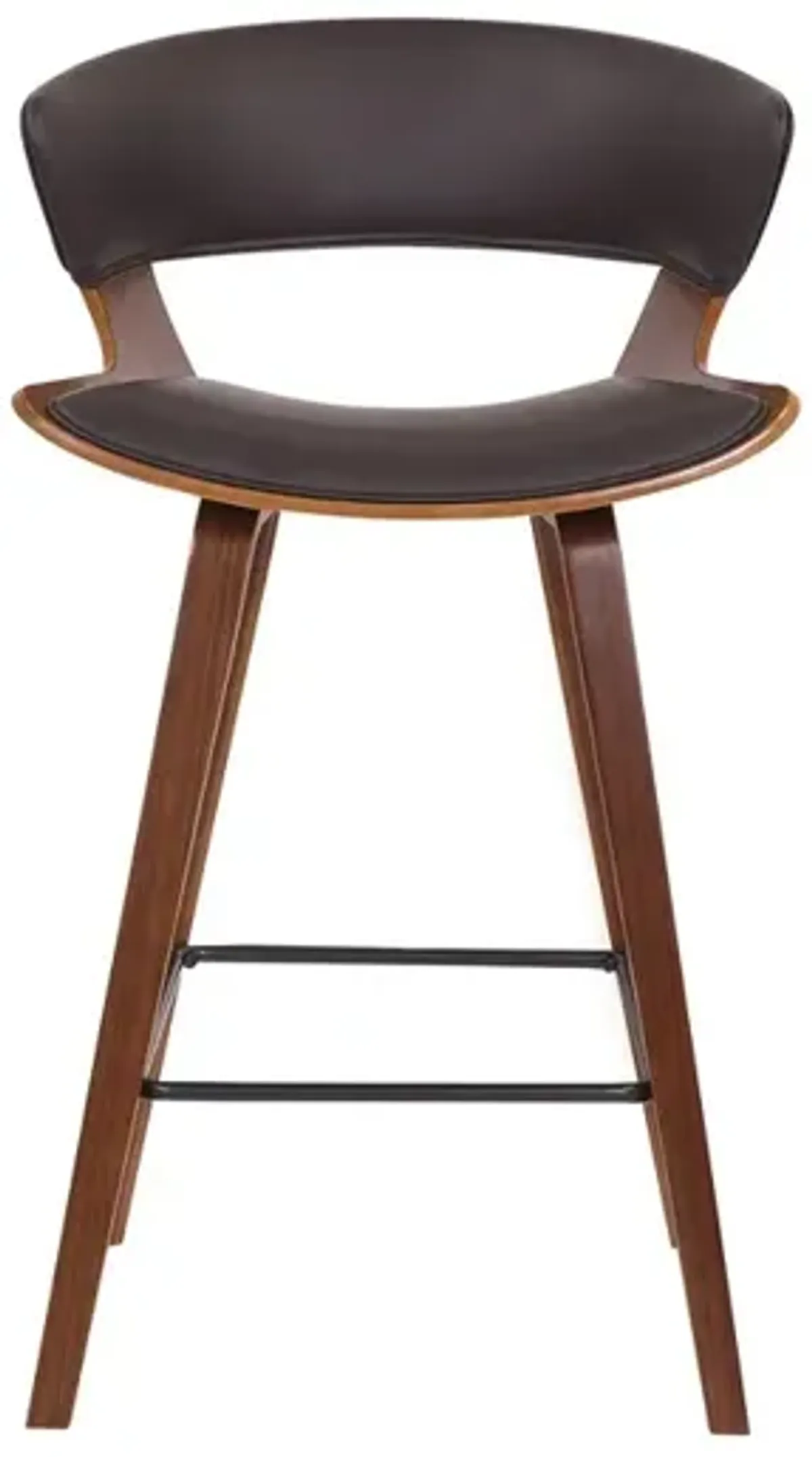 27 Inches Saddle Seat Leatherette Counter Stool, Brown - Benzara