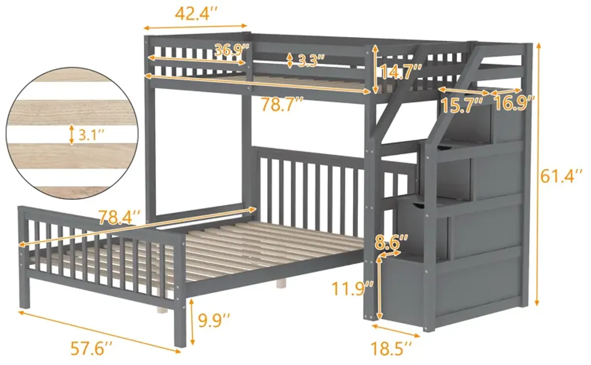 Merax Loft Bed with Staircase