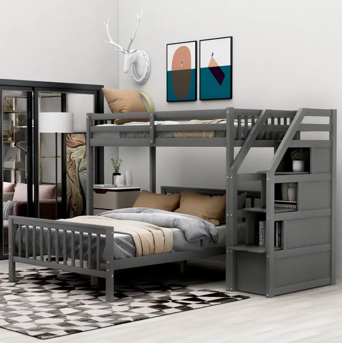 Merax Loft Bed with Staircase