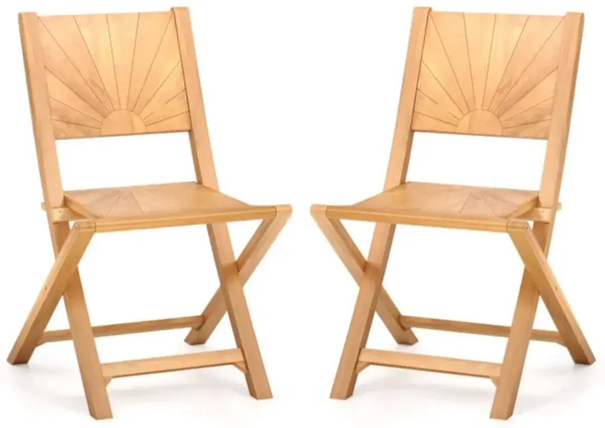 Hivvago 2 Pieces Folding Patio Chairs with Inclined Backrest