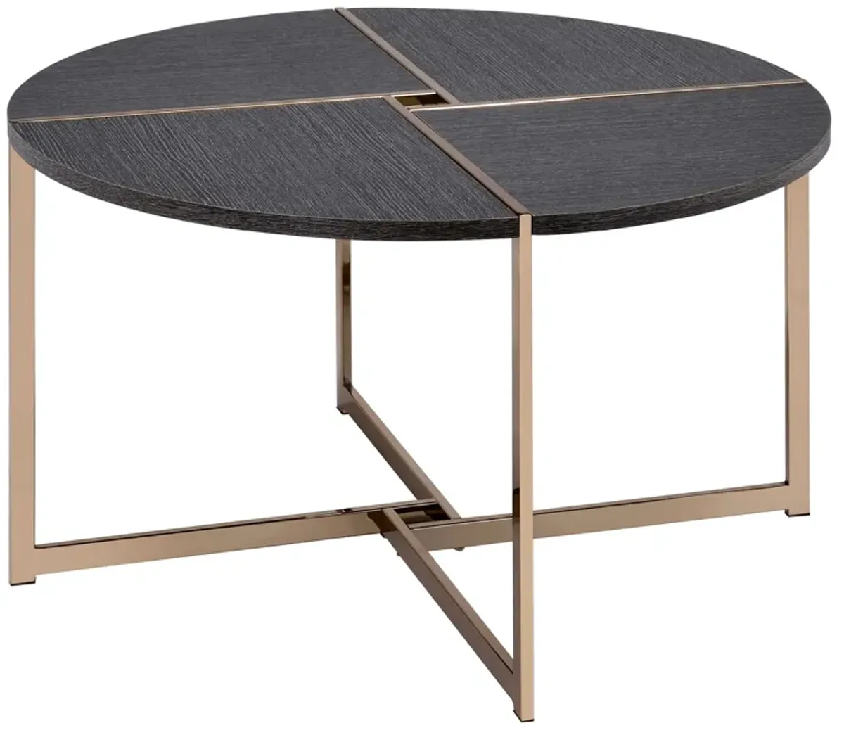 Black and Champagne Round Coffee Table