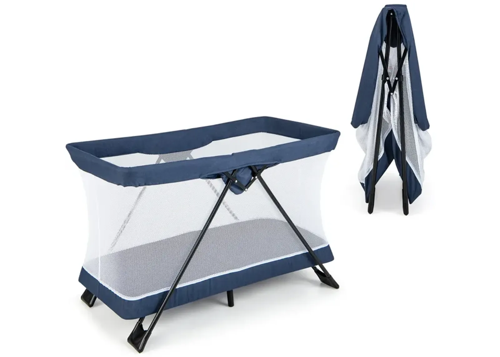 Foldable Baby Playpen with Removable Mattress and Washable Cover