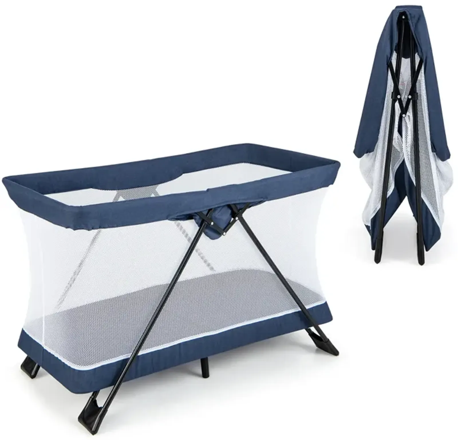 Foldable Baby Playpen with Removable Mattress and Washable Cover