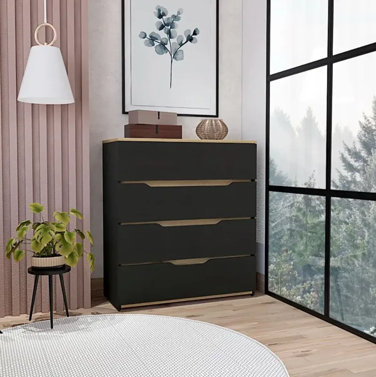 Dresser Oboe, Bedroom, Black / Light Oak