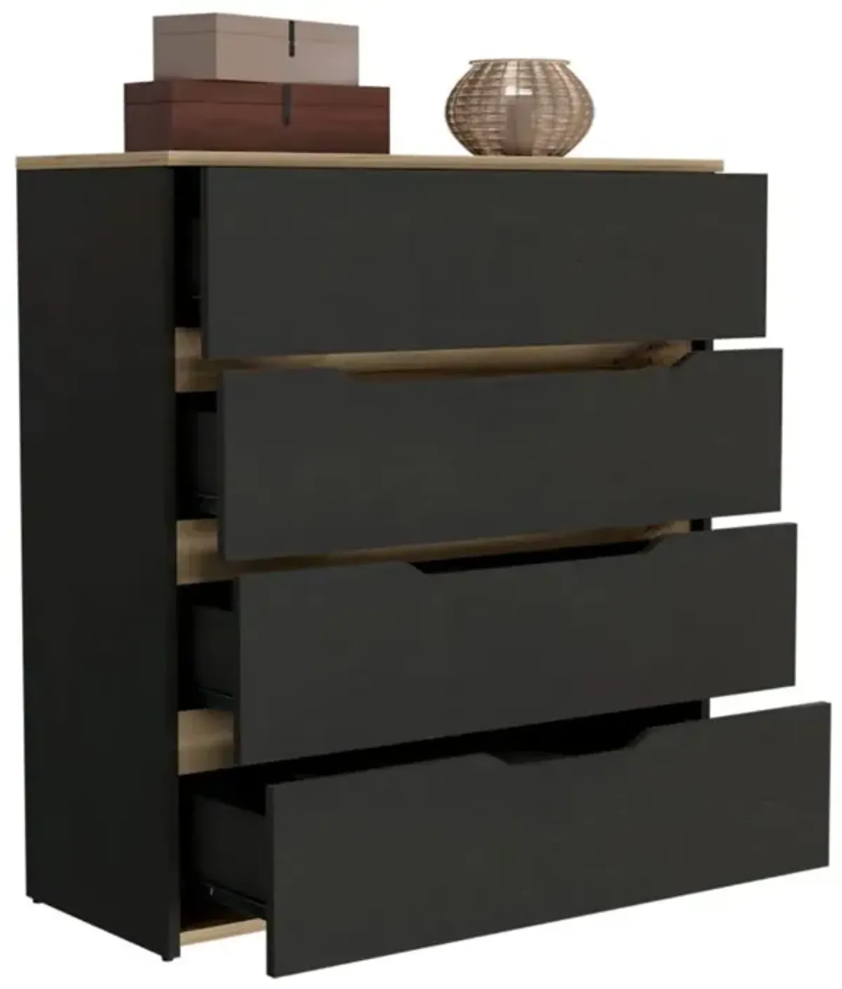 Dresser Oboe, Bedroom, Black / Light Oak