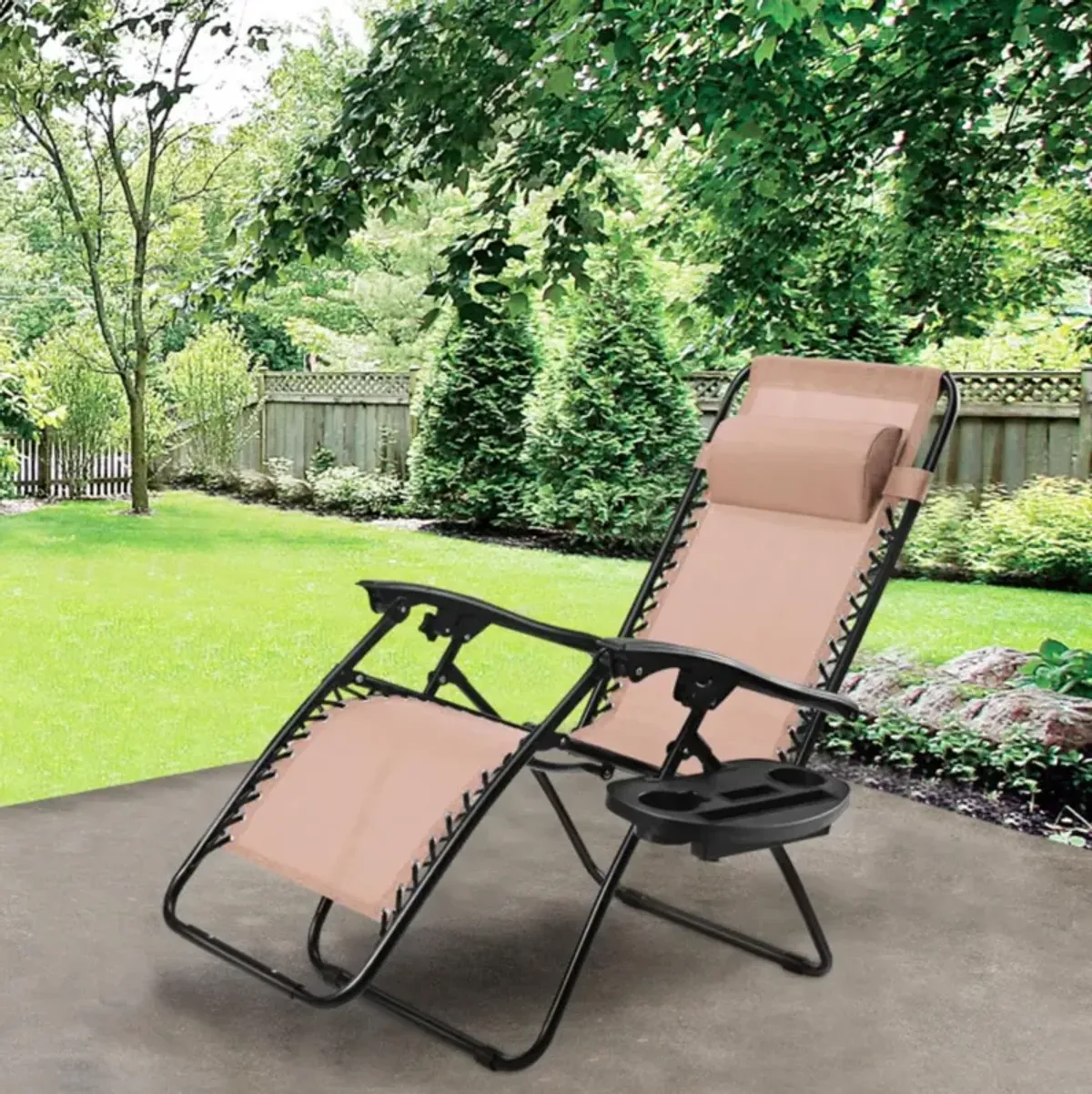 Hivvago Outdoor Folding Zero Gravity Reclining Lounge Chair