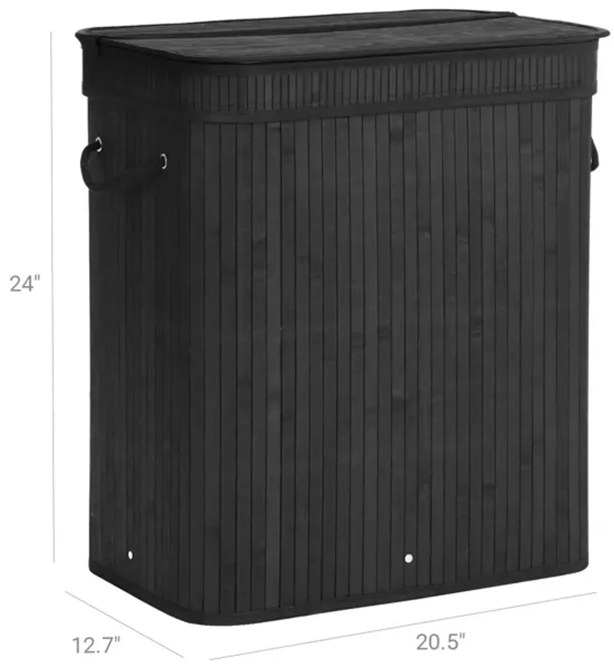 Bamboo Laundry Hamper 100L Dirty Clothes Storage Basket with Lid Liner and Handles Rectangular