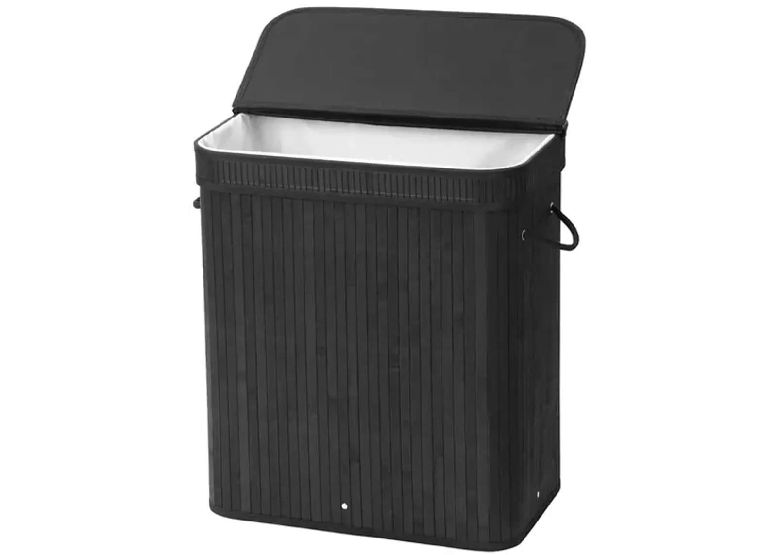 Bamboo Laundry Hamper 100L Dirty Clothes Storage Basket with Lid Liner and Handles Rectangular