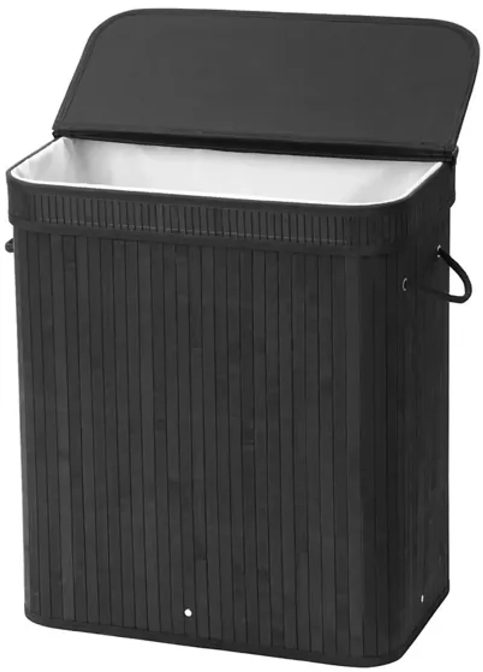 Bamboo Laundry Hamper 100L Dirty Clothes Storage Basket with Lid Liner and Handles Rectangular