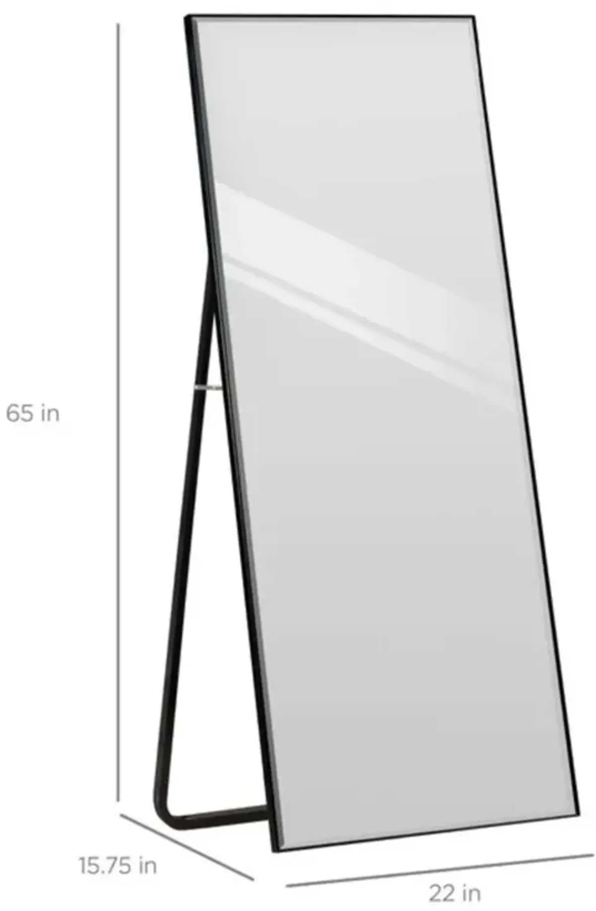 QuikFurn Black Large Full Length Leaning Wall or Hanging Mirror