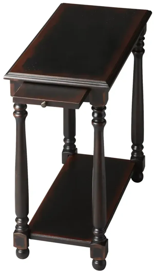 Hivvago 24 Inch Black End Table With Shelf