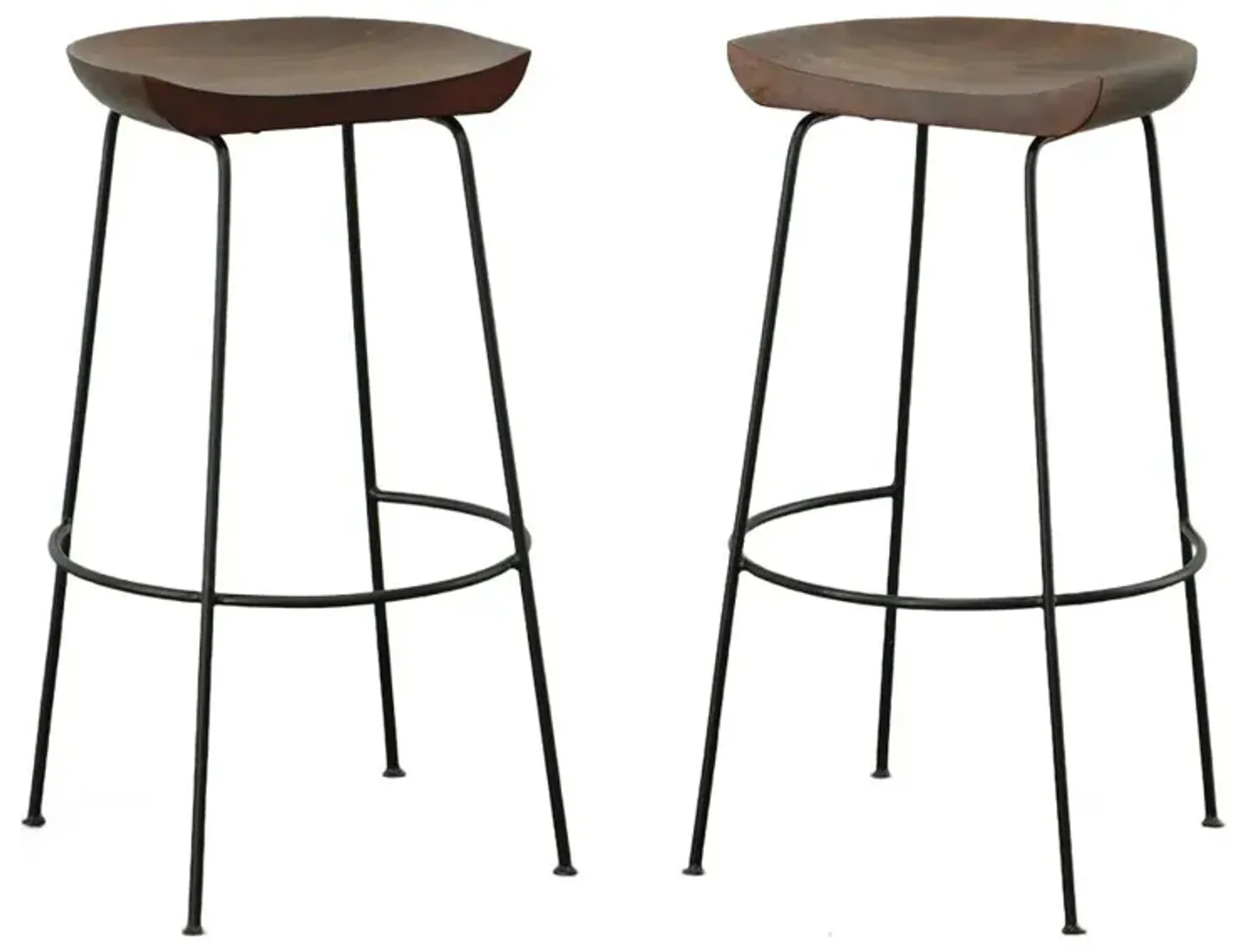 Carolina Living Diya 30.5 Barstool - Set of 2 - Chestnut Seat - Black Base