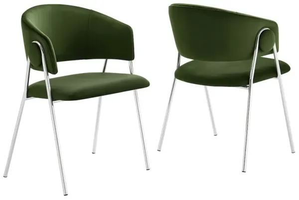 Modway Nella Upholstered Performance Velvet Dining Chair Set of 2