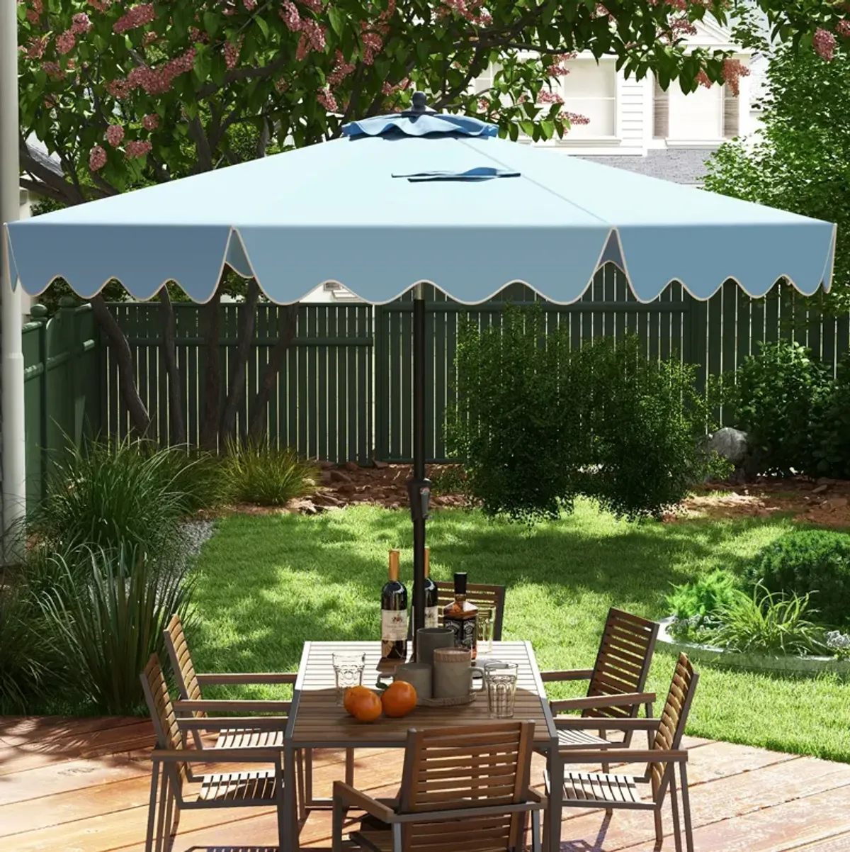 Patio Umbrella with Crank Handle and Push-Button Tilt