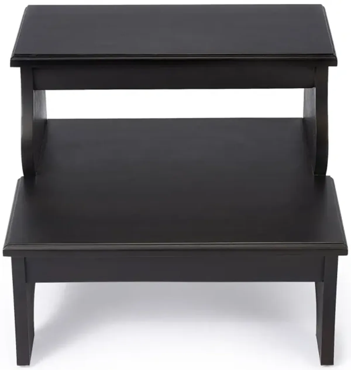 Hivvago 18 Inch Dark Brown Solid and Manufactured Wood Footstool