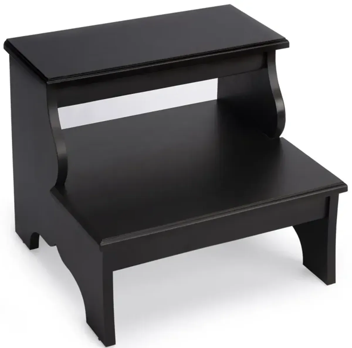 Hivvago 18 Inch Dark Brown Solid and Manufactured Wood Footstool