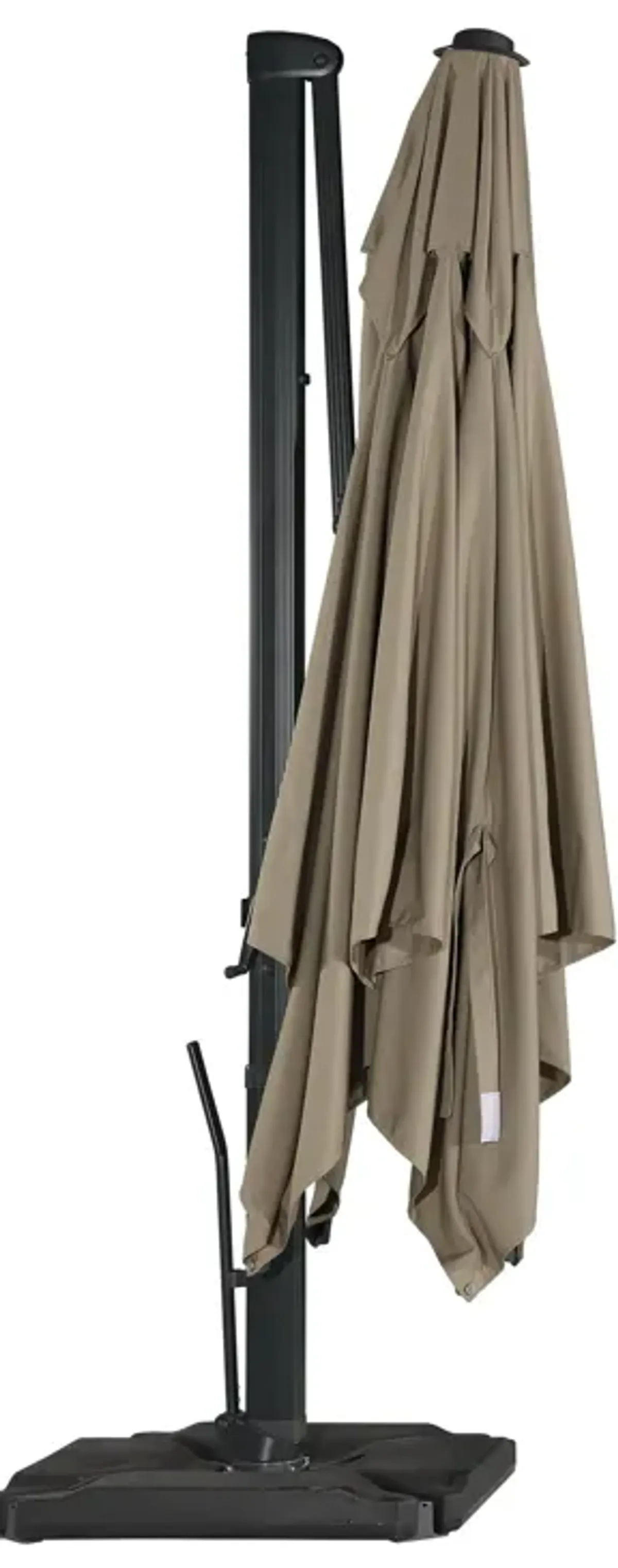 10x13 ft. 360° Rotation Cantilever Patio Umbrella with BaseandBT in Taupe