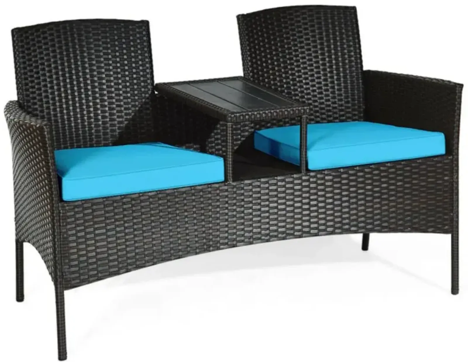 Hivvago Patented Modern Patio Set with Built-in Coffee Table and Cushions