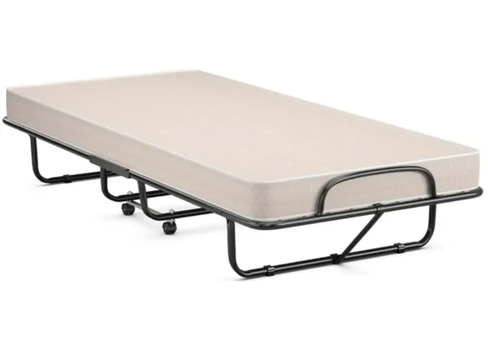 Hivvago Rollaway Guest Bed with Sturdy Steel Frame and Memory Foam Mattress Made in Italy