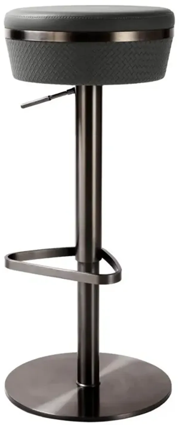 Belen Kox Grey Woven Vegan Leather Adjustable Stool, Belen Kox