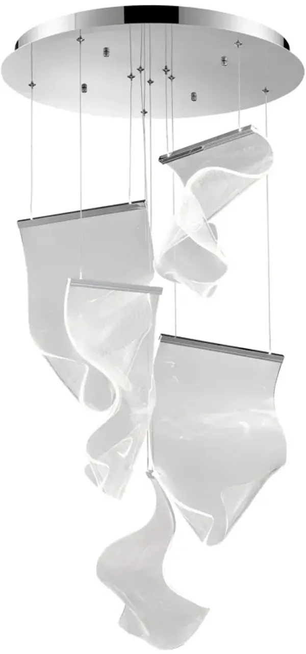 Acrylic Lace Chandelier Chrome Acrylic Integrated LED Dimmable