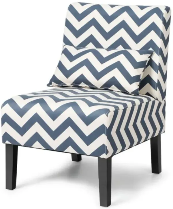 Accent Armless Single Sofa with Lumbar Pillow for Home and Office