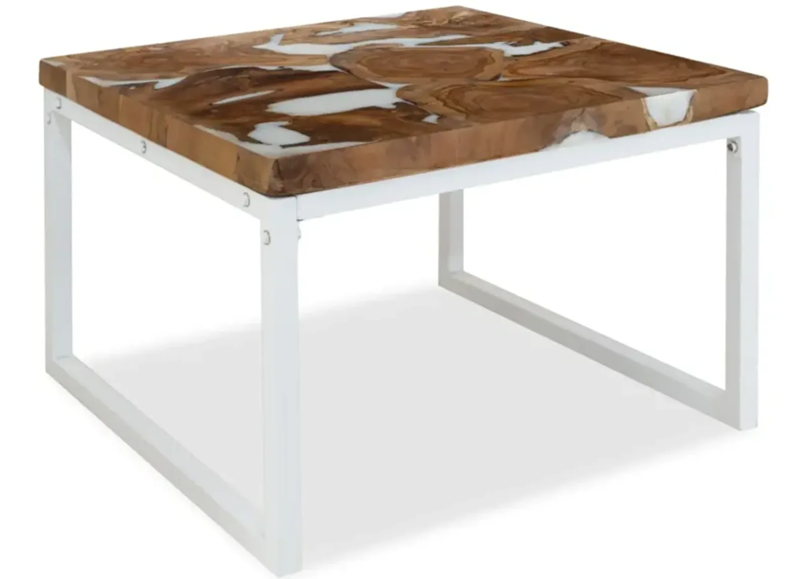 vidaXL Coffee Table Teak Resin 23.6"x23.6"x15.7"