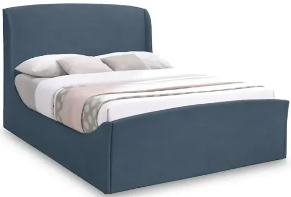 Meridian Furniture Tess Blue Velvet King Bed