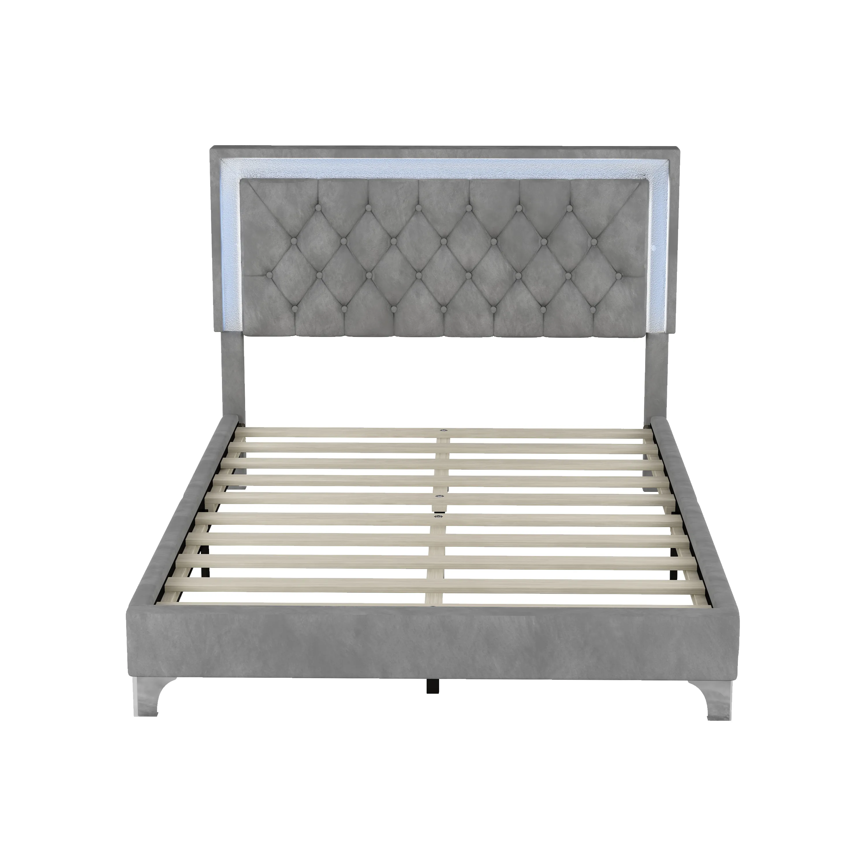 Merax Modern Velvet Platform Bed