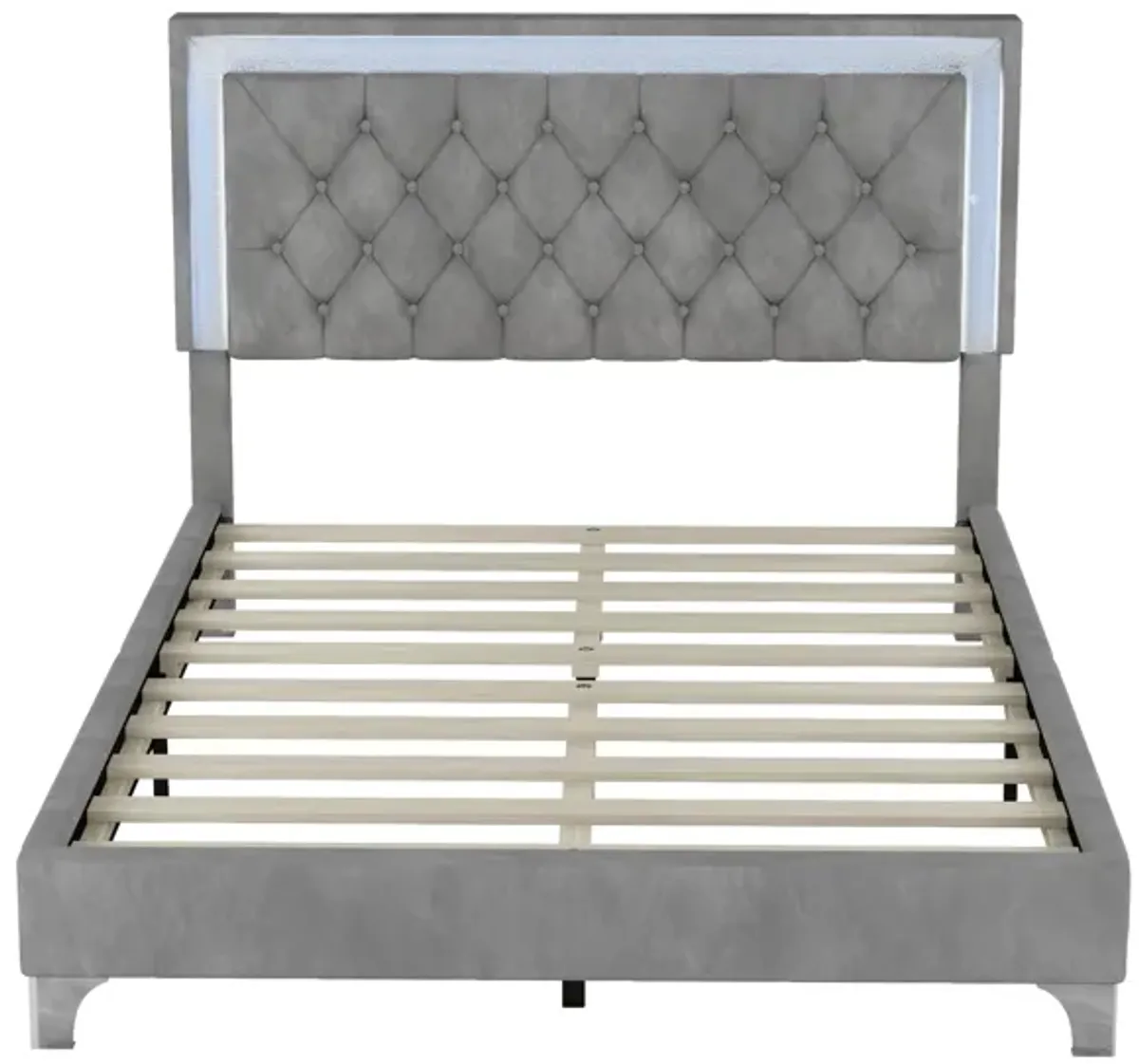 Merax Modern Velvet Platform Bed