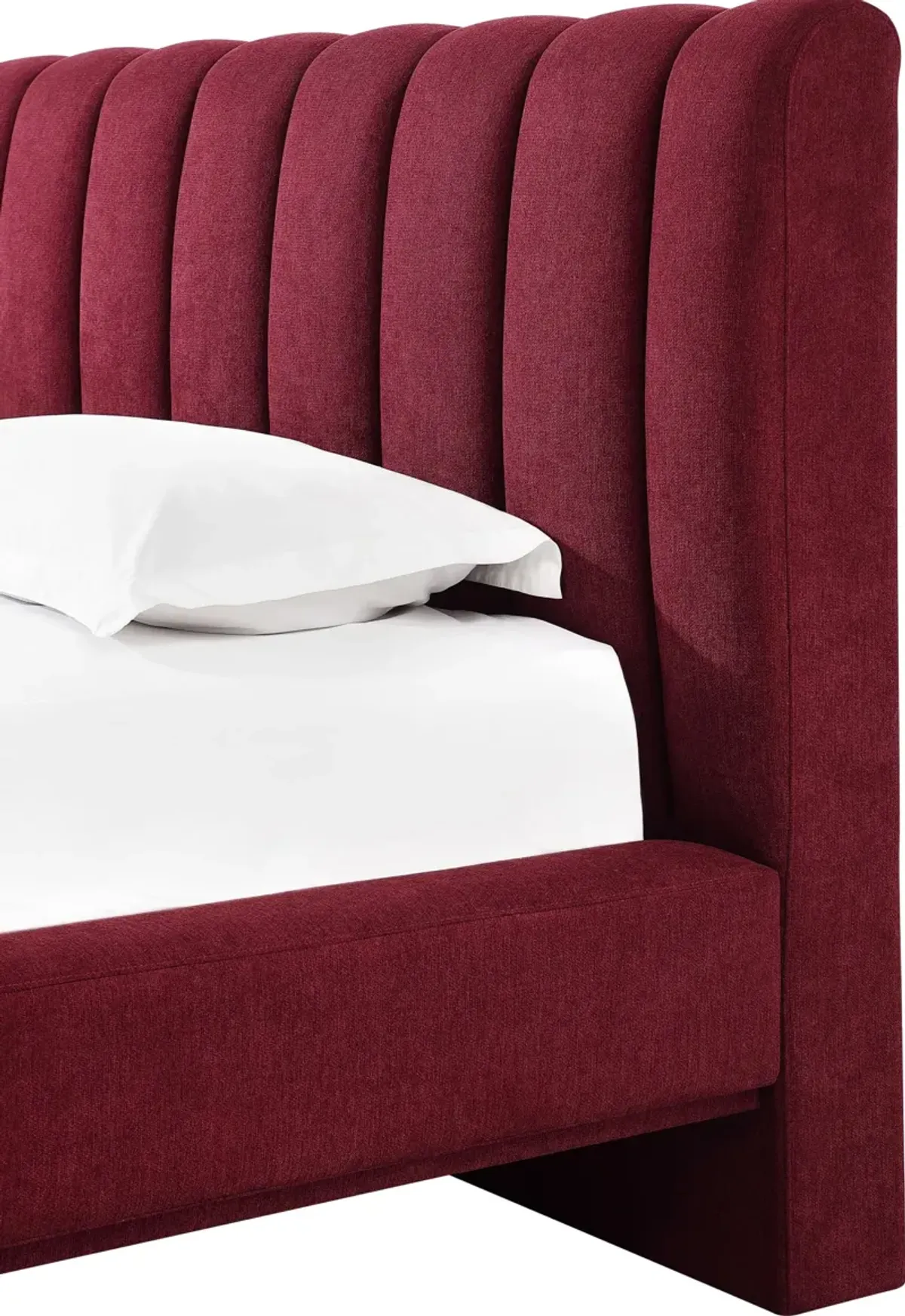 Savage Queen-size Maximalist Upholstered Bed in Ruby Chenille