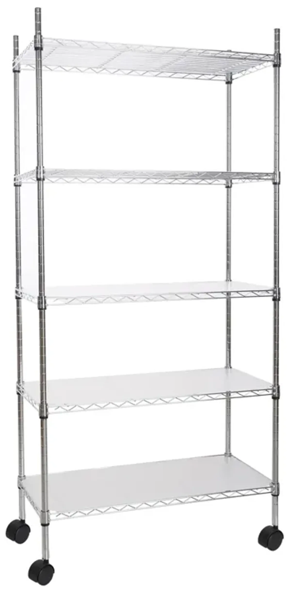 5 Tier Shelf Wire Shelving Unit, NSF Heavy Duty Wire Shelf Metal Large Storage Shelves Height Adjustable Utility for Garage Kitchen Office Commercial Shelving Steel Layer Shelf - Chrome