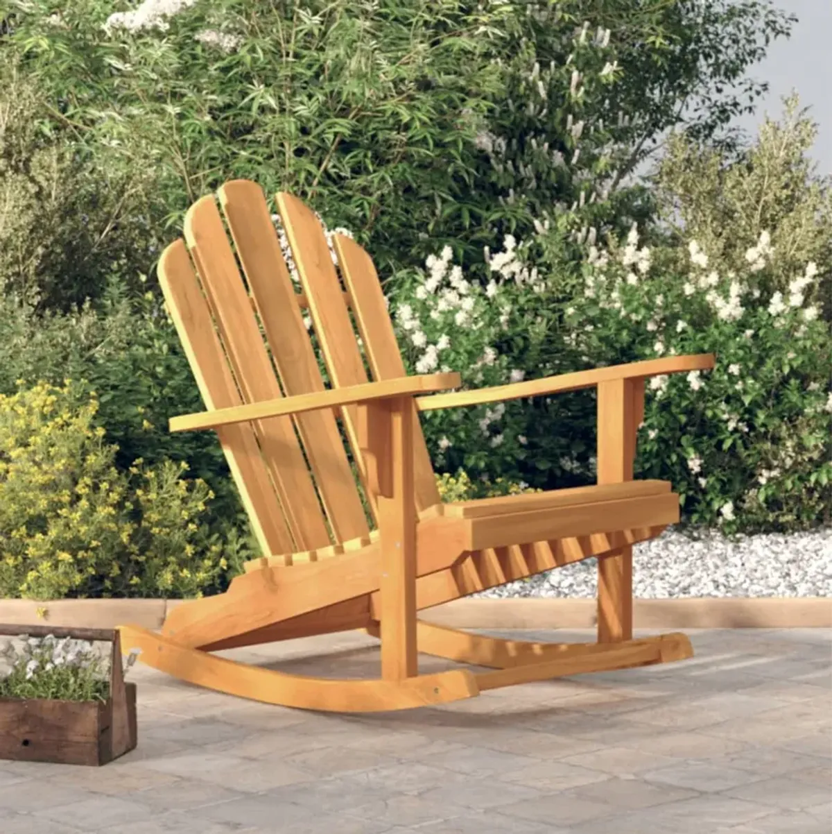 vidaXL Patio Adirondack Rocking Chair 31.1"x39.4"x40.6" Solid Wood Teak