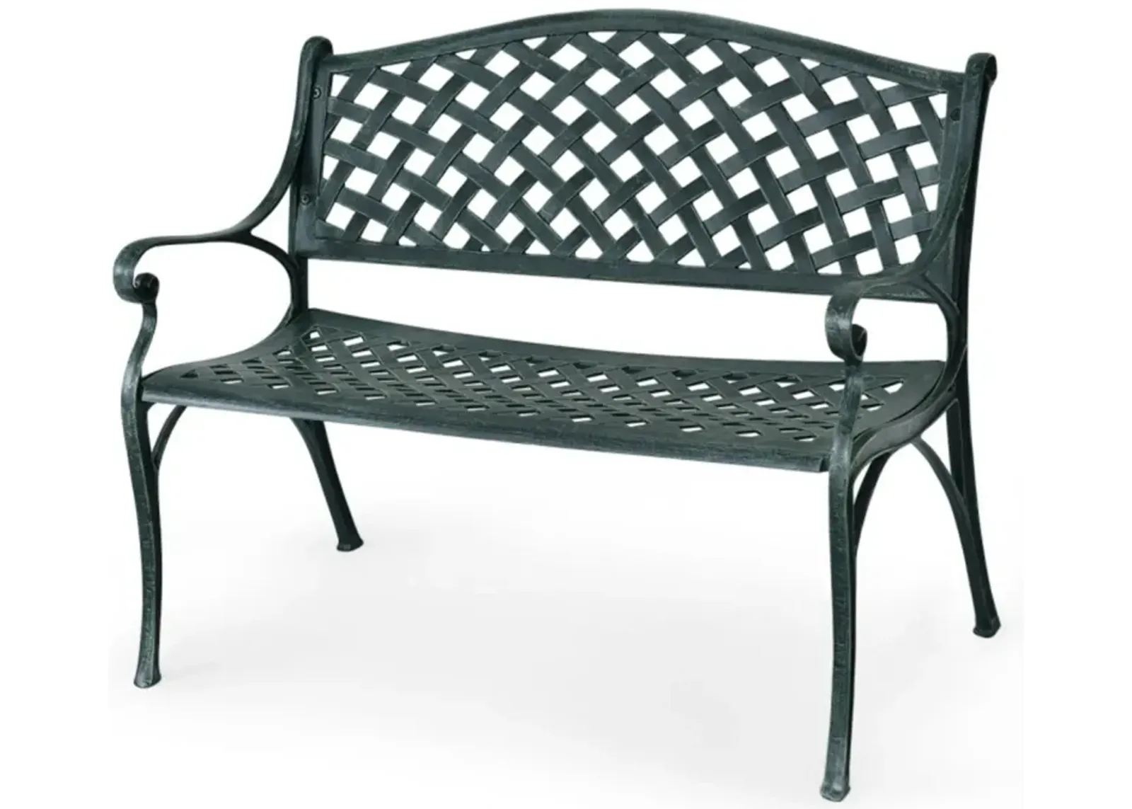 Hivvago 40 Inch Outdoor Aluminum Antique Garden Patio Bench