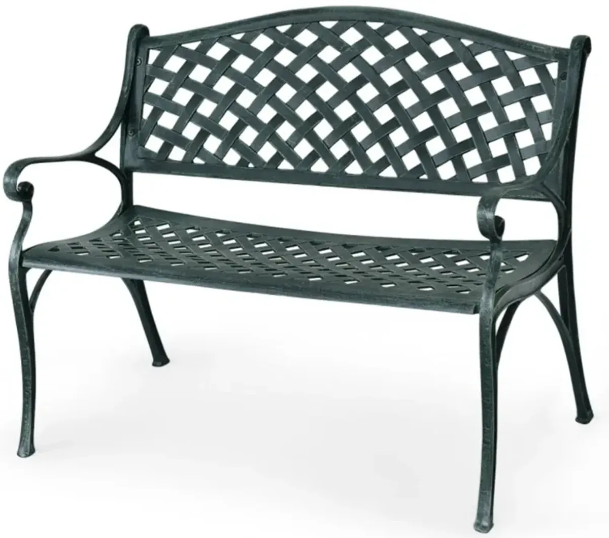 Hivvago 40 Inch Outdoor Aluminum Antique Garden Patio Bench