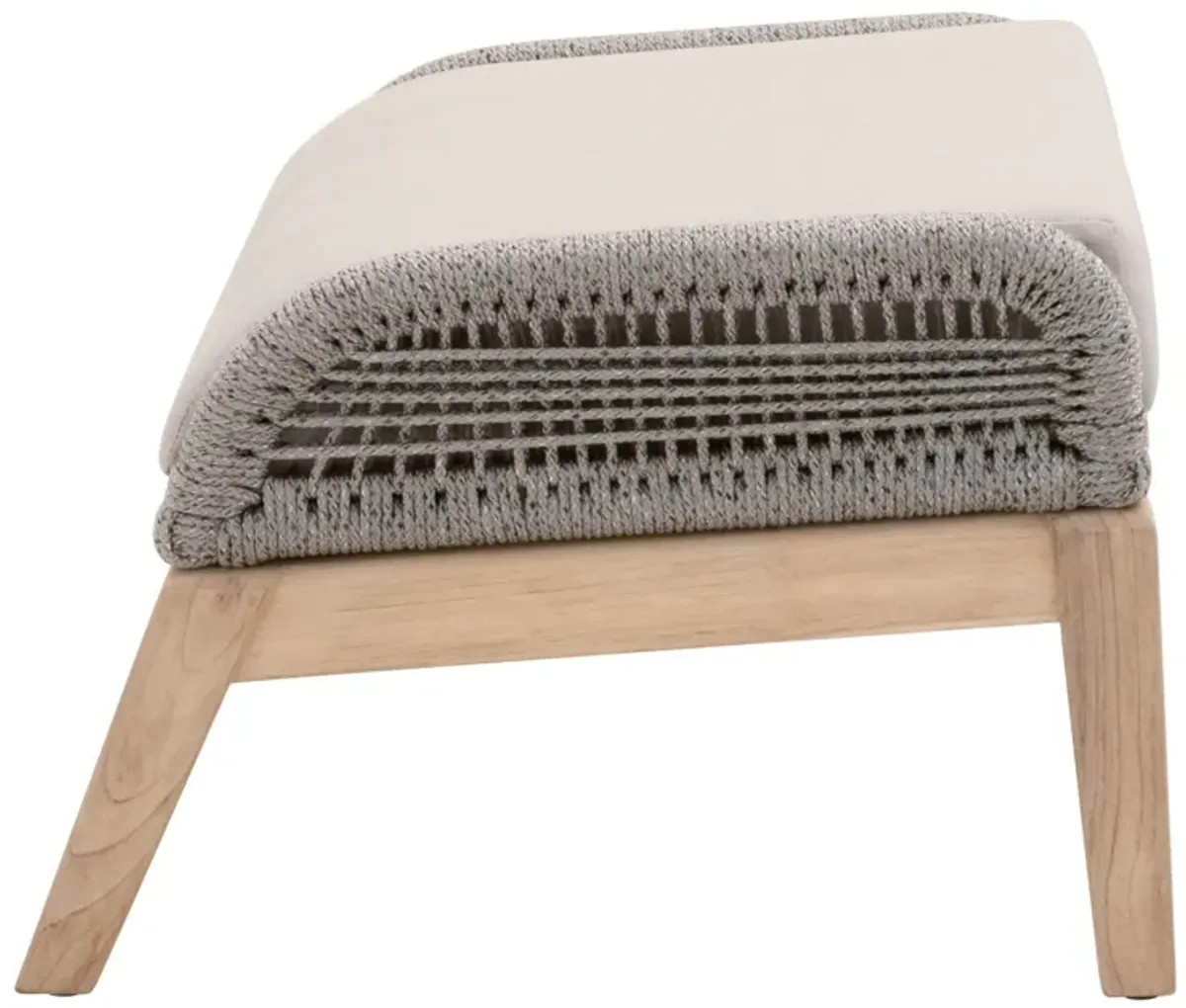 Loom Outdoor Footstool in Platinum