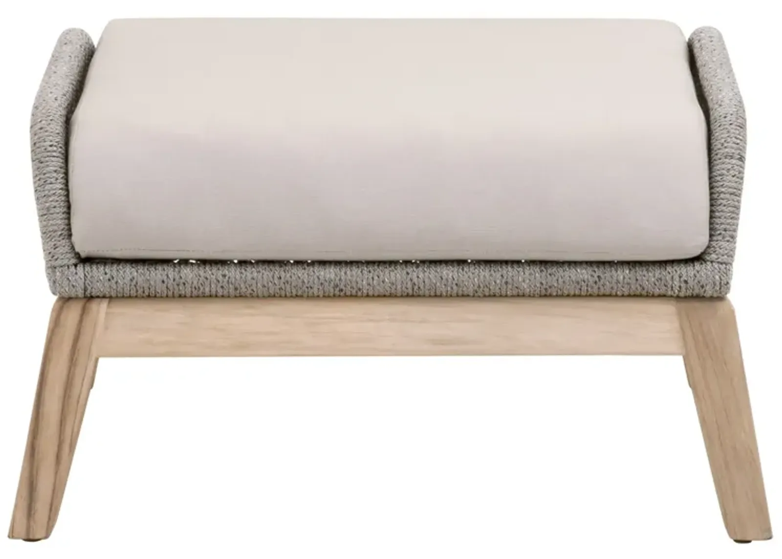 Loom Outdoor Footstool in Platinum