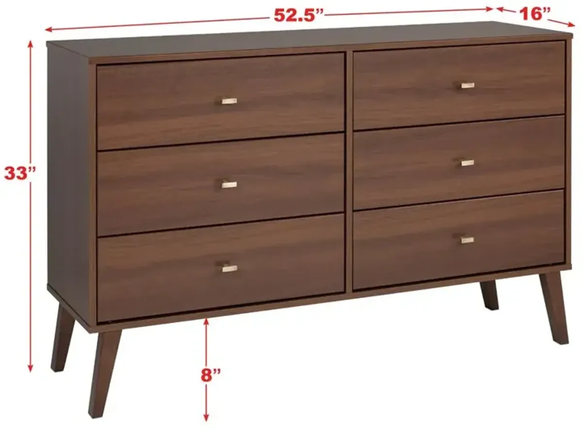 Prepac Milo 6-drawer Dresser, Cherry