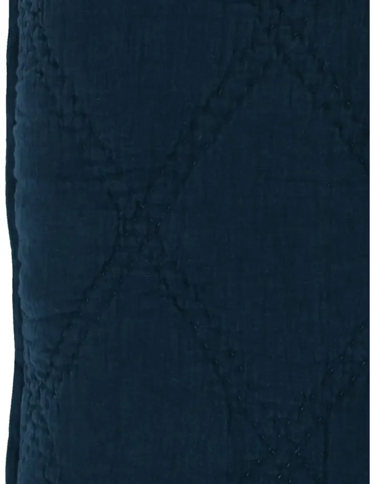 Hara 26 Inch Hand Quilted Euro Pillow Sham with Polyester Fill, Dark Blue-Benzara